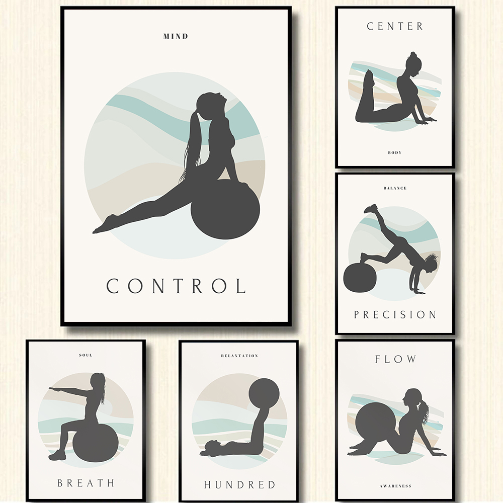 Yoga Fitness Quotes - AqPoster Mural Minimaliste avec Citations de
