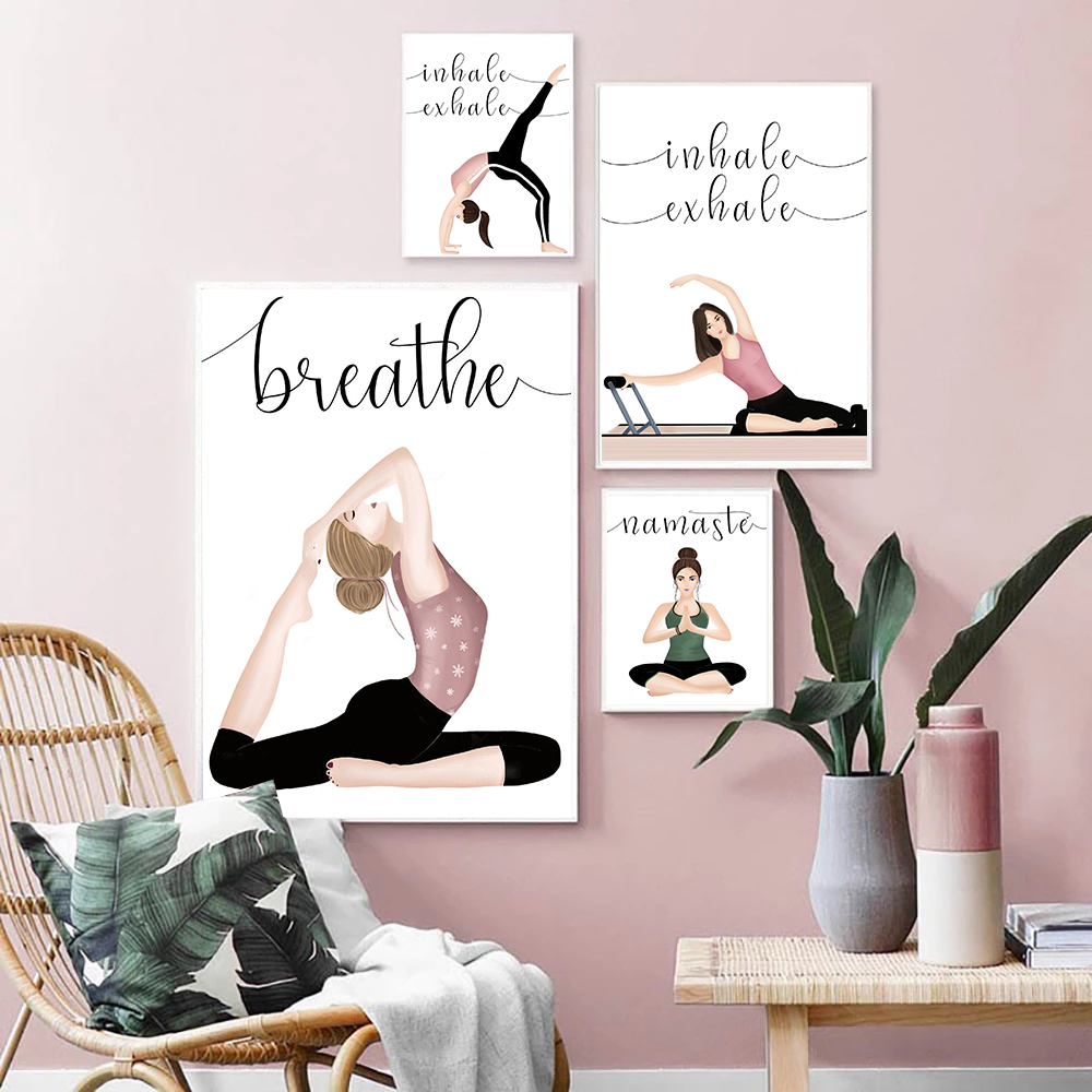 Yoga Fitness Quotes - Affiche de Yoga Inspirez Expirez Citation,