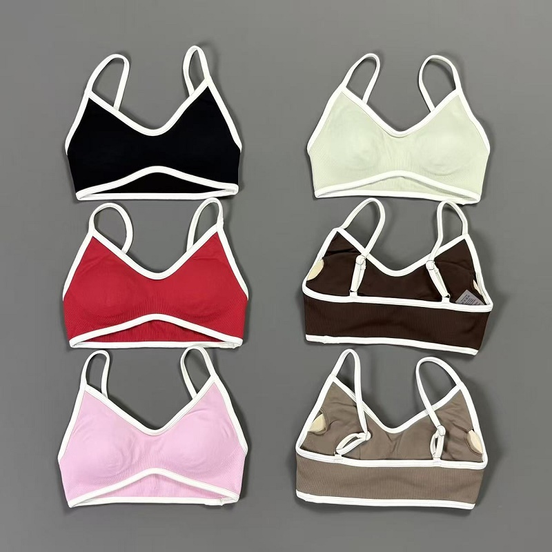 Yoga Daily Fitness - Soutien-gorge de yoga contrastant pour femme,
