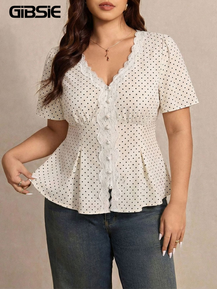 Waist Trainer Women - GIBSIE – Haut peplum à pois