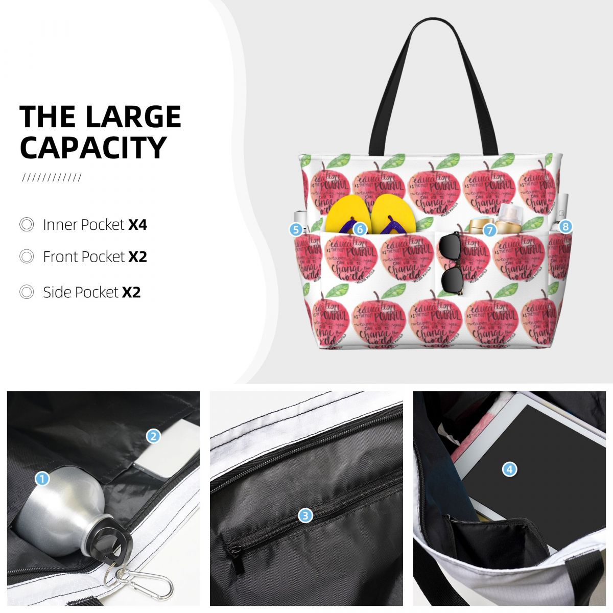 Sac fourre-tout de plage avec  - Yoga Fitness Quotes avis et prix