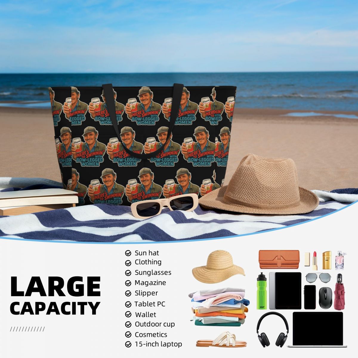 Sac fourre-tout de plage avec  - Yoga Fitness Quotes avis et prix